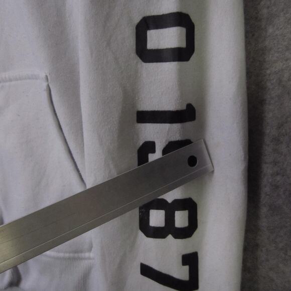 Aeropostale Hoodie Womens Medium White Zip Up Sweatshirt AERO 1987 Graphic - Picture 9 of 16